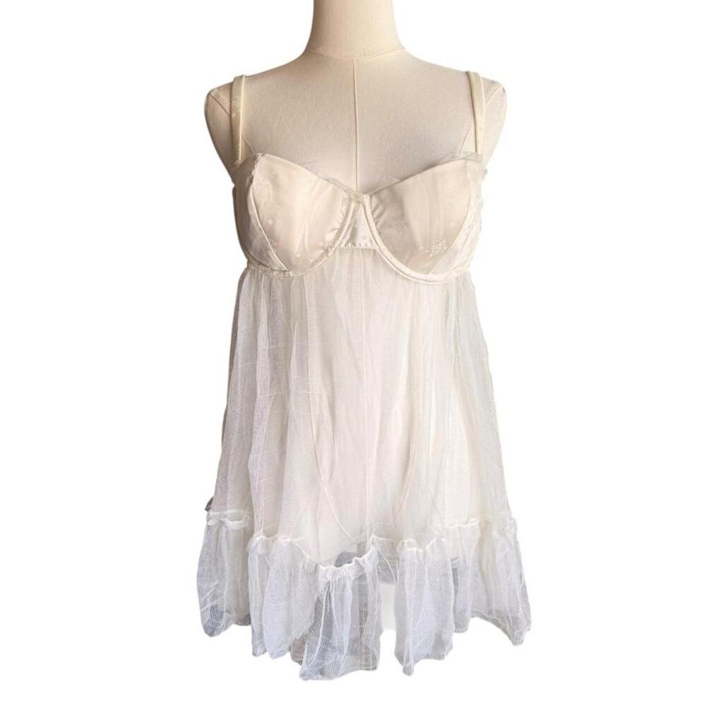 Victorias secret white babydoll slip